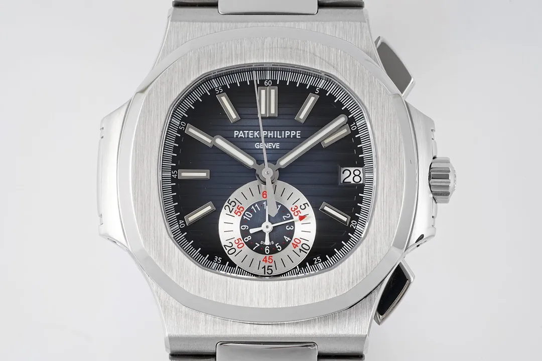 Patek Philippe 5980 Silver Chronograph Watch - view 3