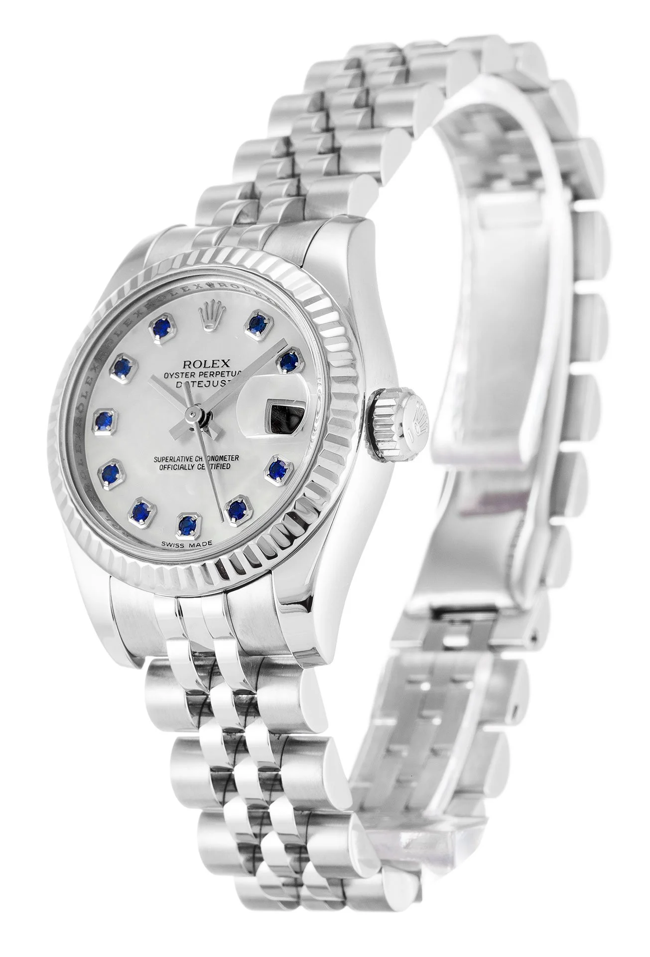 Rolex Lady-Datejust 26mm Mother Of Pearl   White Dial 179174 - view 3