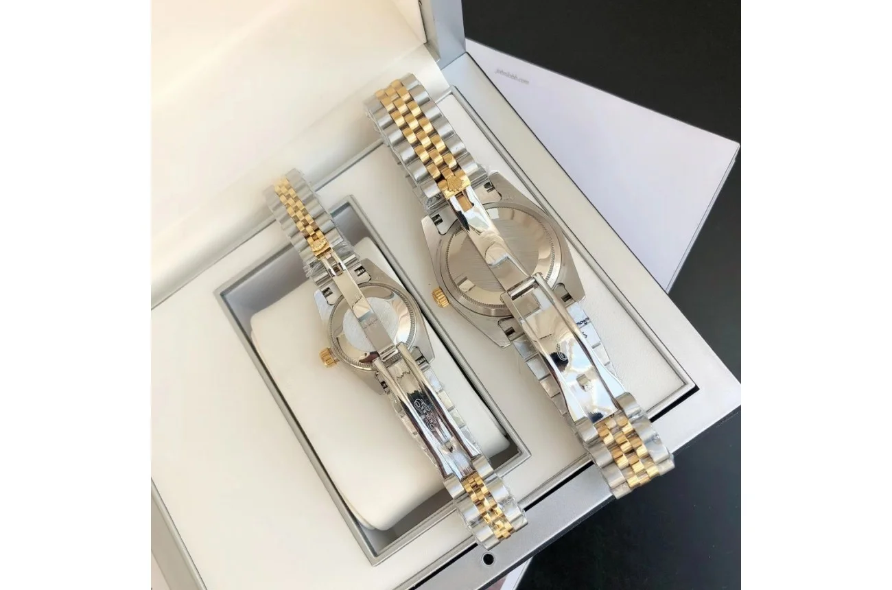 Couple Watches Rolex Datejust 36/28mm RG/SS Jub Sliver/Dia - view 8