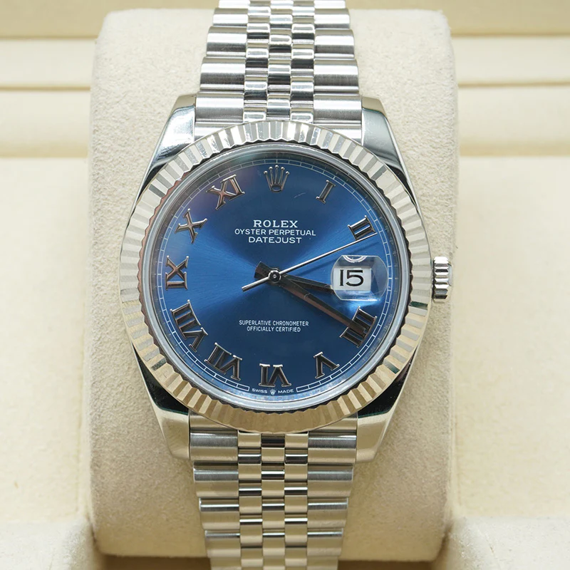 Rolex Datejust 41mm Blue Dial 126334 Jubilee Roman Dials - view 3