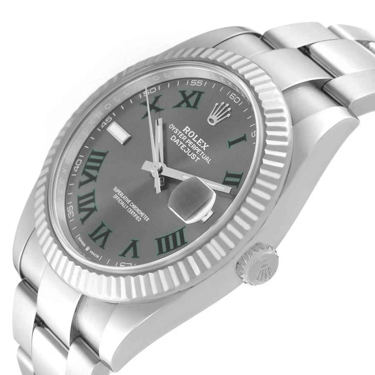 Superclone Rolex Datejust 41mm Rhodium Dial 126334  Wimbledon  Flutted / Oyster - view 3