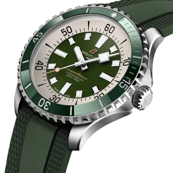 Breitling Superocean Men Automatic Green Rubber Watch A17376A31L1S1 - view 4