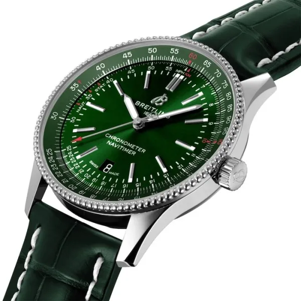 Breitling Navitimer Men Automatic Green Alligator Watch A17326361L1P2 - view 3
