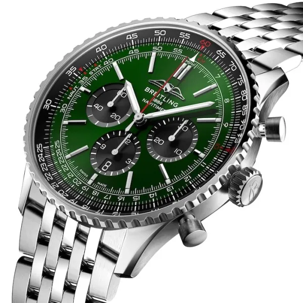 Breitling Navitimer Men Automatic Green Stainless Steel Watch AB0137241L1A1 - view 3