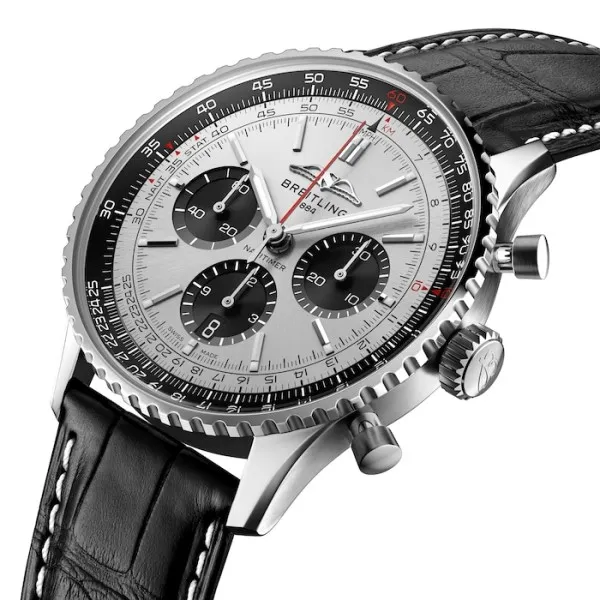 Breitling Navitimer Men Automatic Silver Alligator Watch AB0138241G1P1 - view 3