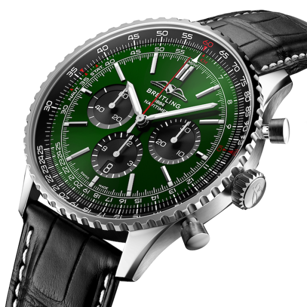 Breitling Navitimer Men Automatic Green Alligator Watch AB0137241L1P1 - view 3