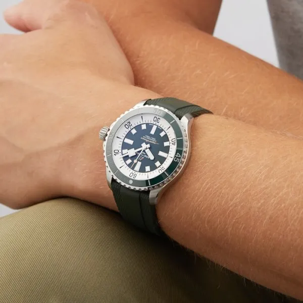 Breitling Superocean Men Automatic Green Rubber Watch A17376A31L1S1 - view 7