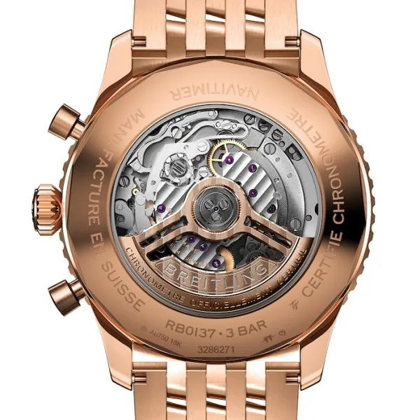 Breitling Navitimer Men Automatic Silver 18ct Rose Gold Watch RB0137241G1R1 - view 5