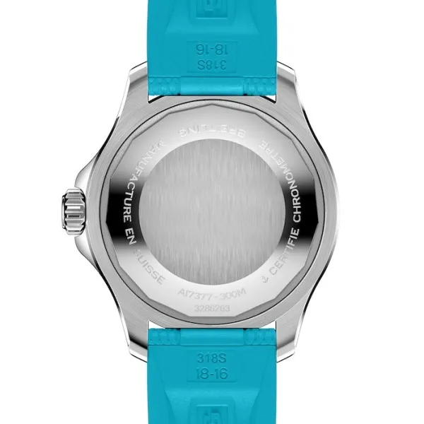 Breitling Superocean Unisex Automatic Turquoise Rubber Watch A17377211C1S1 - view 3